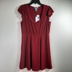 NWT Good Luck Gem burgundy dress. Sz XL